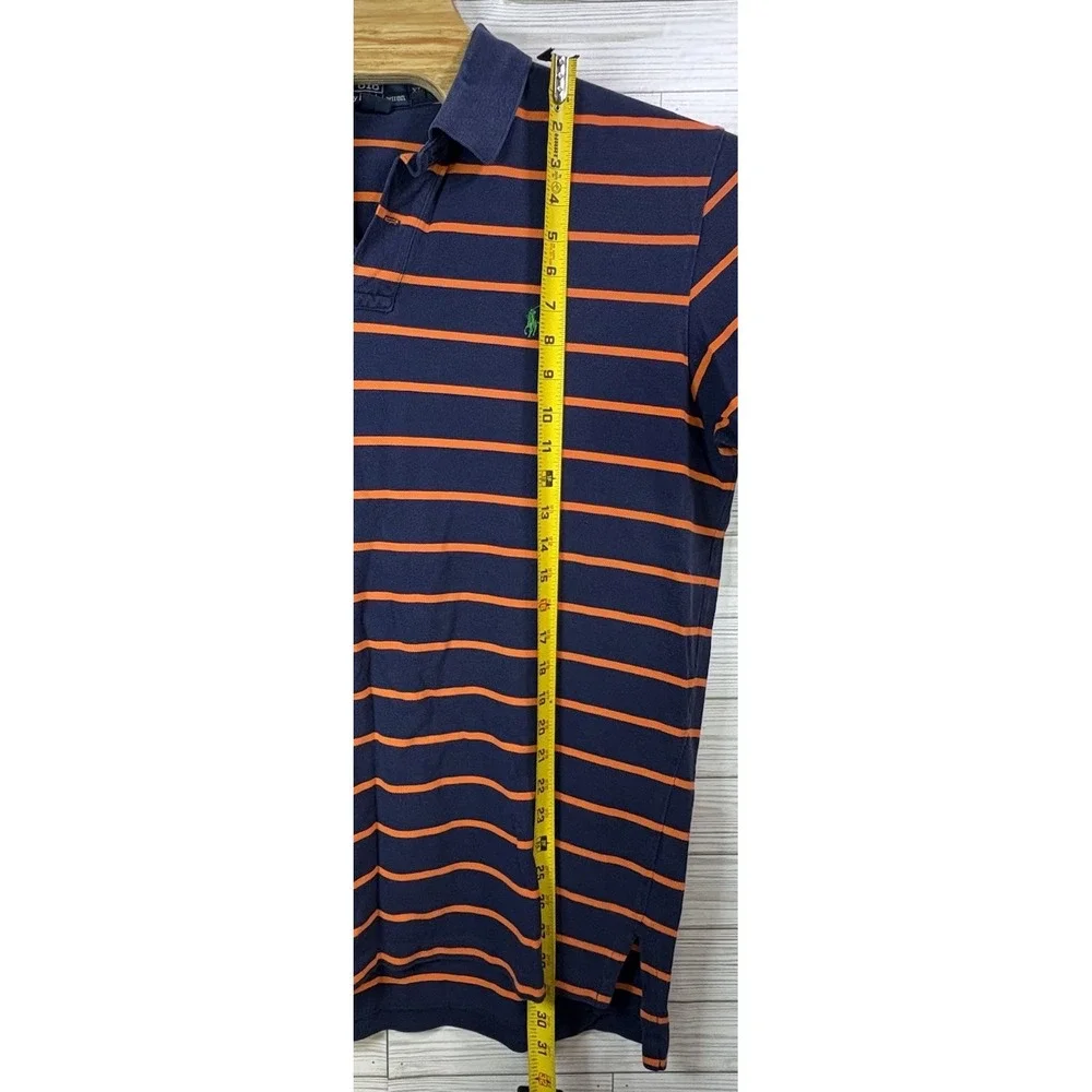 POLO RALPH LAUREN Men's Navy/Orange Stripe Golf Logo Polo Shirt Size XL‎